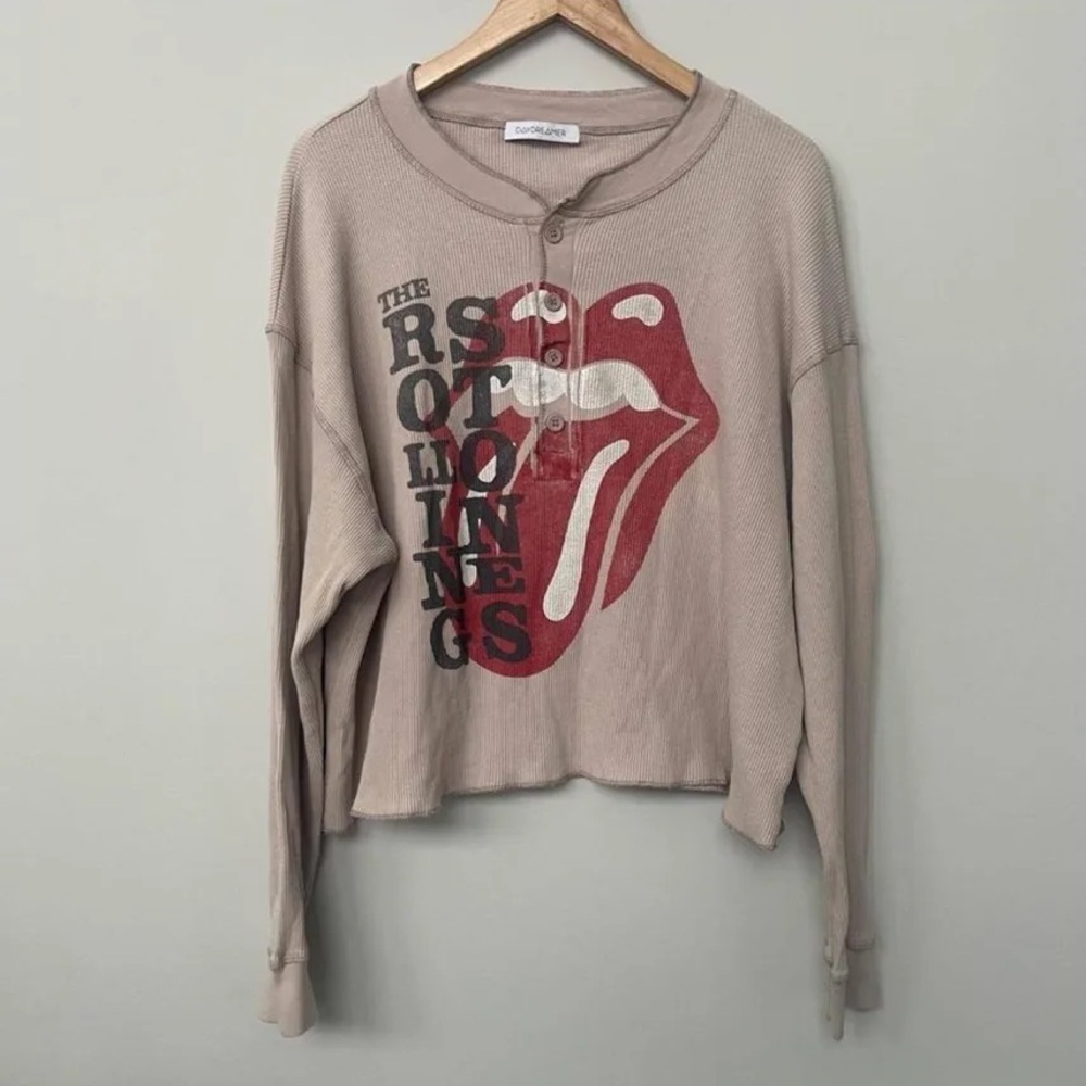 Daydreamer - The Rolling Stones Gray Thermal Long Sleeve - Size XL 100% Cotton